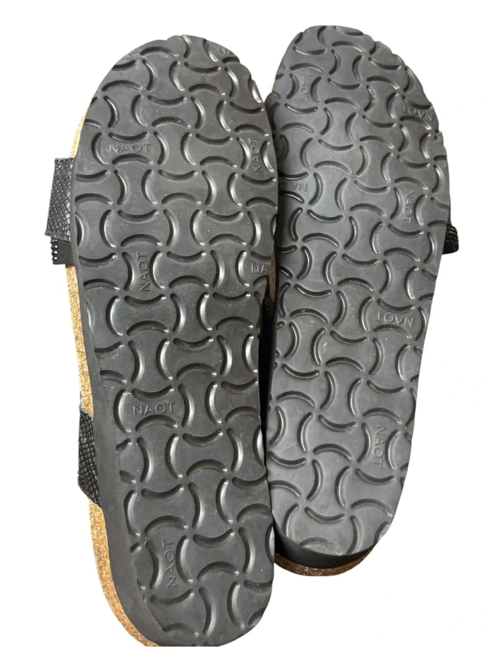 Naot Women's Black Snake Print Leather Wedge Slide Sandals Size‎ 11